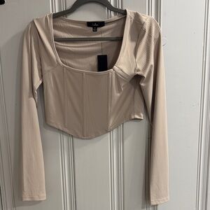 Lulu's Cream Long Sleeve Crop Top